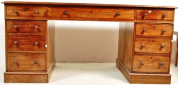 19TH CENTURY VICTORIAN MAHOGANY TWIN PEDESTAL DESK