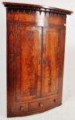19TH CENTURY GEORGE III MAHOGANY CORNER CUPBOARD