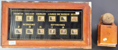 EARLY 20THG CENTURY BUTLERS SERVANTS BELL AND DIAL CALLING BOARD