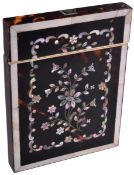 19TH CENTURY TORTOISESHELL AND MOTHER OF PEARL CARD CASE