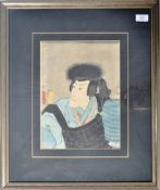 JAPANESE EDO PERIOD WOODBLOCK PORTRAIT OF ICHIKAWA DANJURO