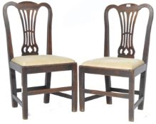 PAIR OF 18TH CENTURY CHIPPENDALE INFLUENCE ELM & OAK CHAIRS