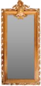 19TH CENTURY VICTORIAN GILT GESSO FRAME HANGING HALL MIRROR