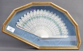 19TH CENTURY CHINESE CASED BONE HAND FAN