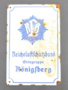 WWII SECOND WORLD WAR GERMAN AIR RAID POLICE ENAMEL SIGN
