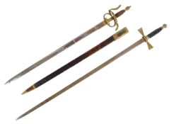 TWO 20TH CENTURY MASONIC SWORDS