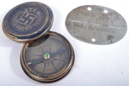 WWII INTEREST - THIRD REICH COMPASS & PRISONER OF WAR ID TAG