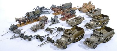 COLLECTION OF VINTAGE PLASTIC MODEL GERMAN AND US ARMY TANKS