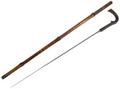 MASONIC GENTLEMANS SWORD STICK WITH CONCEALED BLADE
