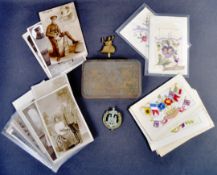 WWI FIRST WORLD WAR PHOTOGRAPHS, POSTCARDS & TIN