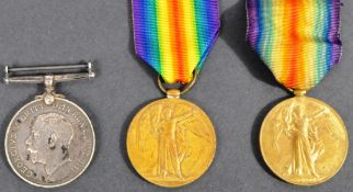 WWI FIRST WORLD WAR MEDALS - PAIR TO SUFFOLK REG - SINGLE TO NAVY