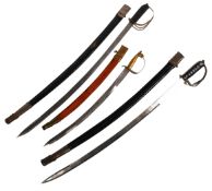THREE EARLY 20TH CENTURY INDIAN CAVALRY SWORDS