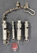 COLLECTION OF ASSORTED WWII SECOND WORLD WAR ARP WHISTLES