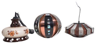 COLLECTION OF RETRO VINTAGE CEILING LAMPS