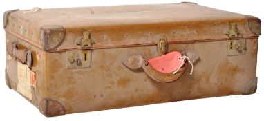 EARLY 20TH CENTURY LEATHER ORIENT MAKE LUGGAGE SUITCASE