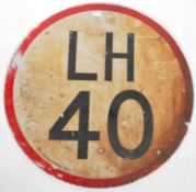 LARGE LH 40 SPEED LIMIT REFLECTIVE ROAD SIGN