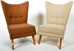 HOWARD KEITH - PAIR OF RETRO MID CENTURY WINGBACK CHAIRS