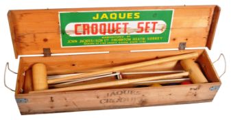 JAQUES OF LONDON - RETRO VINTAGE BOXED CROQUET SET