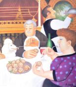 BERYL COOK - DINING IN PARIS - SIGNED PRINT