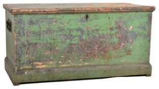 VICTORIAN PAINTED PINE BLANKET BOX / STORAGE CHEST