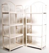 PAIR OF 1970'S ITALIAN BOHO CANE & BAMBOO BOOKCASES