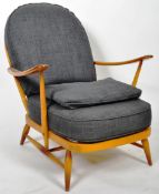 ERCOL MODEL 203 & 205 1970'S LOUNGE CHAIR AND FOOTSTOOL