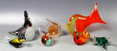 MIXED COLLECTION OF RETRO GLASS ANIMALS