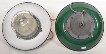 PAIR OF RETRO VINTAGE 1930'S INDUSTRIAL PENDANT SHADES