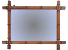 19TH CENTURY FRENCH FAUX BAMBOO FRAMED HANGING MIRROR