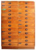 EARLY 20TH CENTURY GOLDEN OAK DUAL BANK OF DRAWERS
