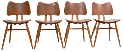 LUCIAN ERCOLANI - ERCOL - BUTTERFLY CHAIRS - SET OF FOUR DINING CHAIRS