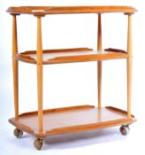 ERCOL MODEL 458 RETRO VINTAGE BEECH AND ELM DRINKS TROLLEY
