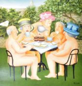 BERYL COOK - TEA IN THE GARDEN - SIGNED PRINT