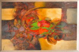 PJ LOVEDAY - RETRO 20TH CENTURY ABSTRACT ACRYLIC ON BOARD PAINTING