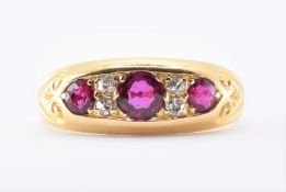 18CT GOLD RUBY AND DIAMOND RING