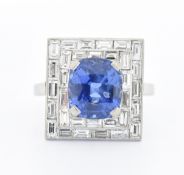 18CT GOLD SAPPHIRE & DIAMOND RING