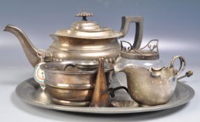 SILVER WINE COASTER AND MIXED SILVER PLATED WARE