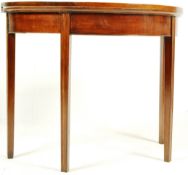 19TH CENTURY GEORGE III MAHOGANY DEMI LUNE TEA TABLE