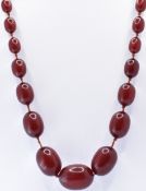 VINTAGE CHERRY BAKELITE BEADED NECKLACE