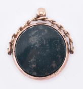 VICTORIAN BLOOSDTONE SWIVEL FOB