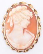 9CT GOLD CAMEO BROOCH