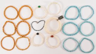 EIGHTEEN CULTURED PEARL BRACELETS