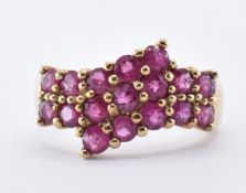 9CT GOLD & RUBY CLUSTER RING