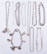 ASSORTMENT OF SILVER BRACELETS