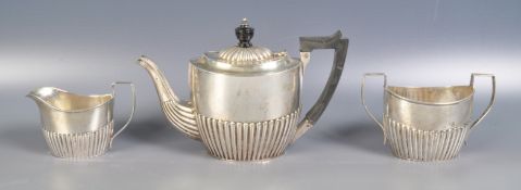 VICTORIAN HALLMARKED SILVER THREE PIECE TEA SET