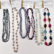 GROUP OF SEVEN GEM STONE NECKLACES