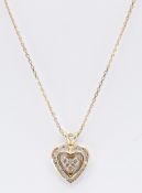 14CT GOLD & DIAMOND PENDANT NECKLACE