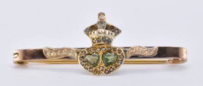 VICTORIAN GOLD & GREEN STONE JUBILEE BROOCH