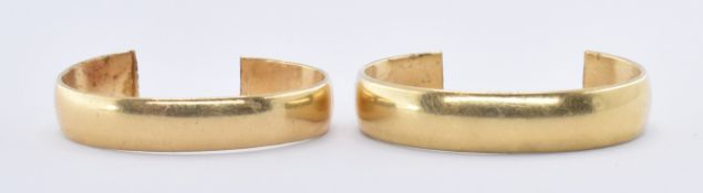 TWO 18CT GOLD BAND RINGS