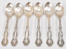 SET OF SIX GORHAM MANUFACTURING CO SILVER SPOONS